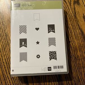 Stampin’Up 10 piece Wood Stamp Set Banner Blast
